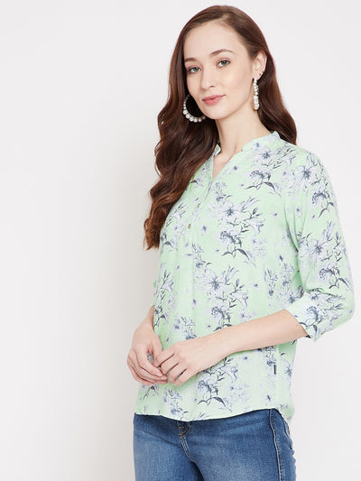 Green Floral Top - Women Tops