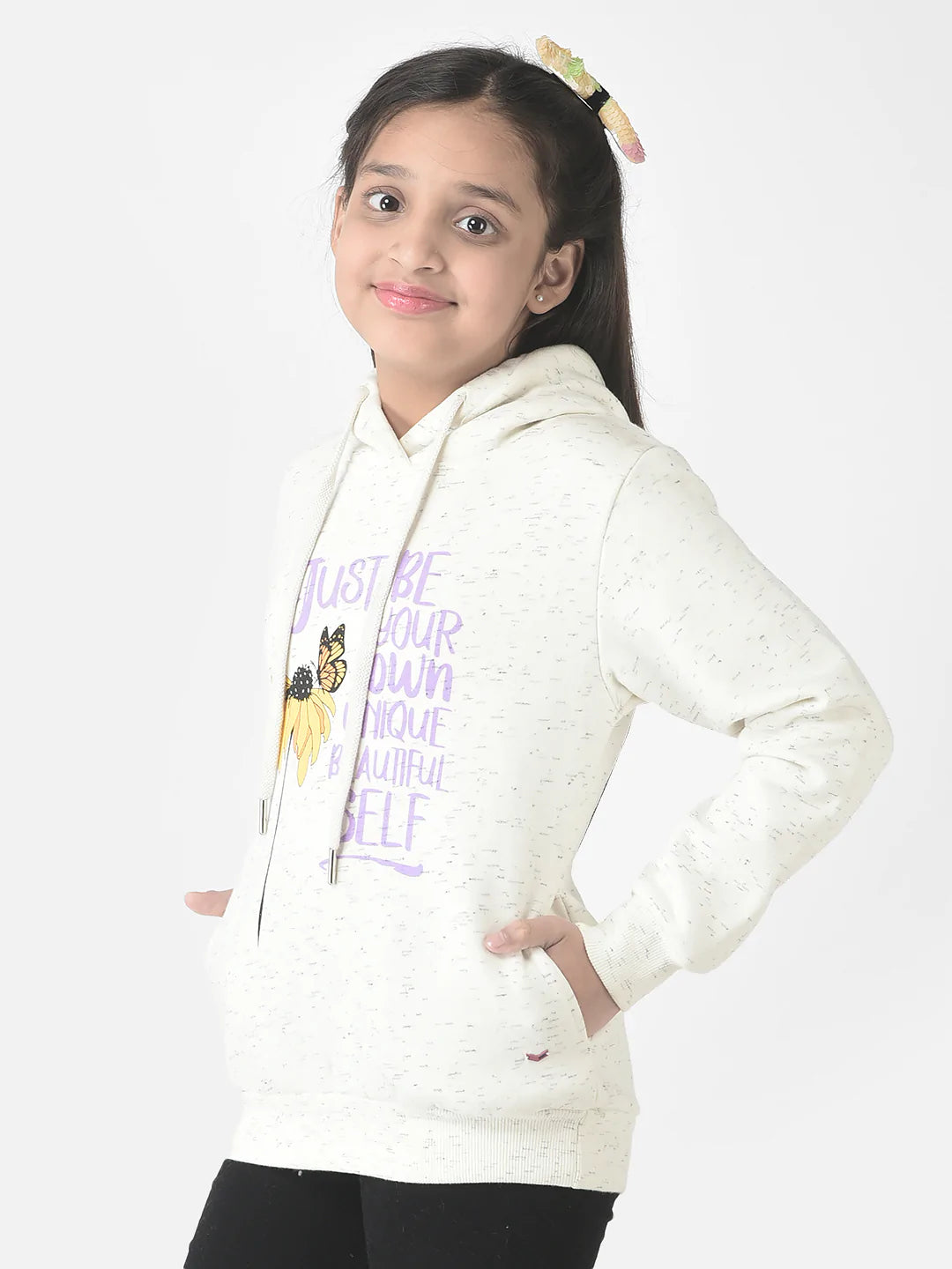 White Typographic Hoodie