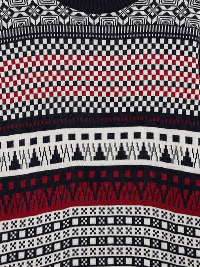 Multi Printed Round Neck Sweater - Boys Sweaters
