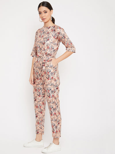 Orange Printed Jumpsuit - Women Jumpsuits