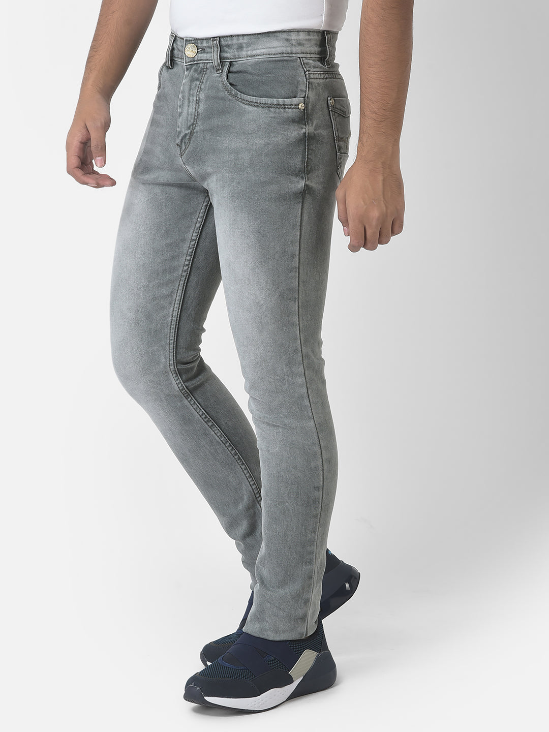  Light Grey Slim-Fit Jeans