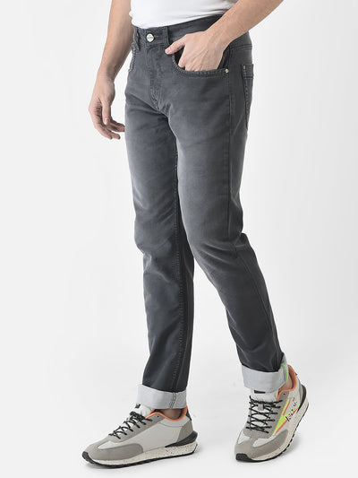  Dark Grey Light-Washed Jeans