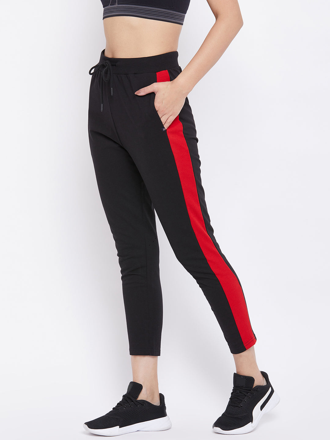 Black Ankle Length Track Pants - Women Track Pants