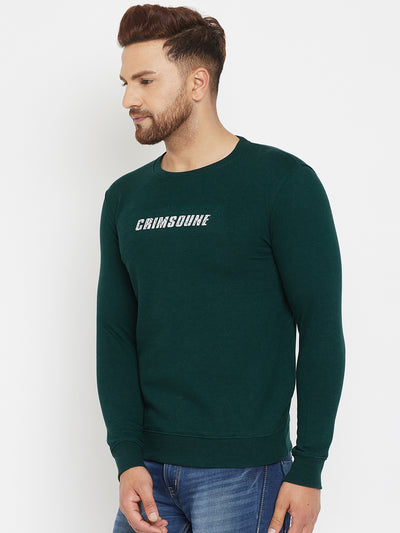 Green Printed Sweatshirt - Men Sweatshirts