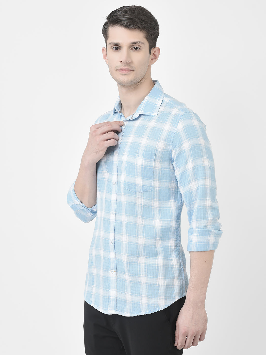  Sky Blue Flannel Shirt 