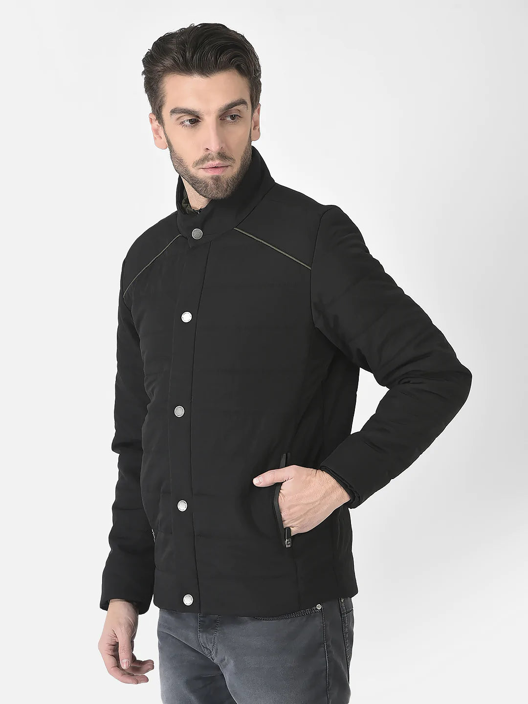  Straight-Fit Black Jacket 