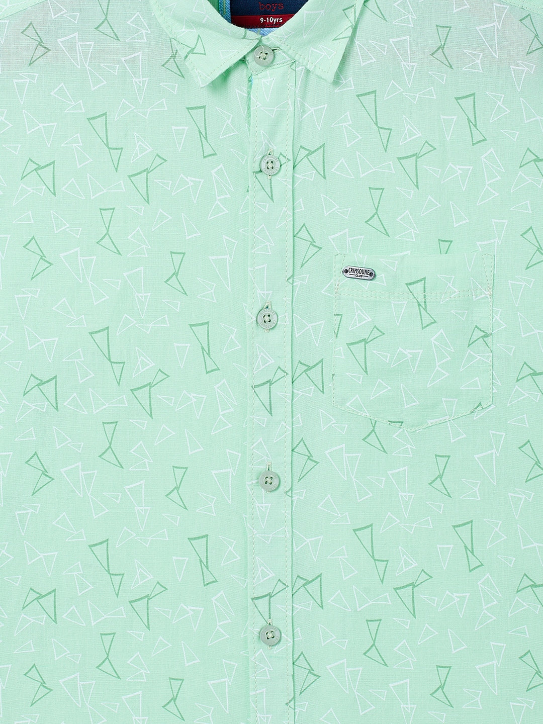 Mint Green Printed Linen Casual Shirt - Boys Shirts