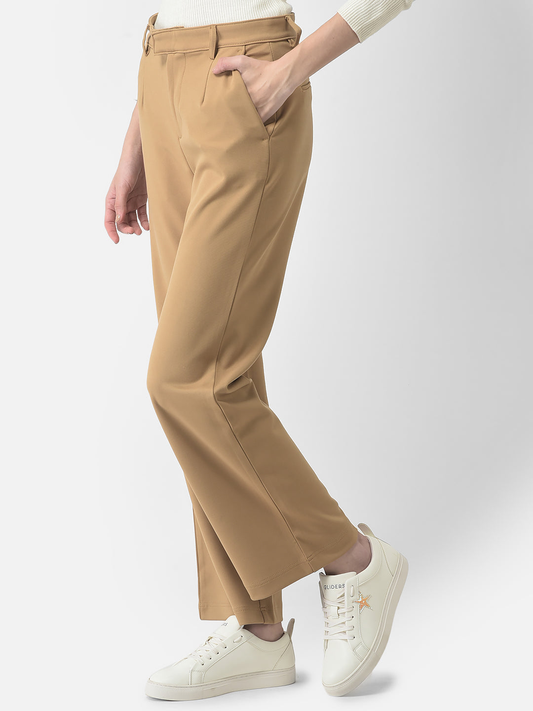  Khaki Wide-Leg Pants 