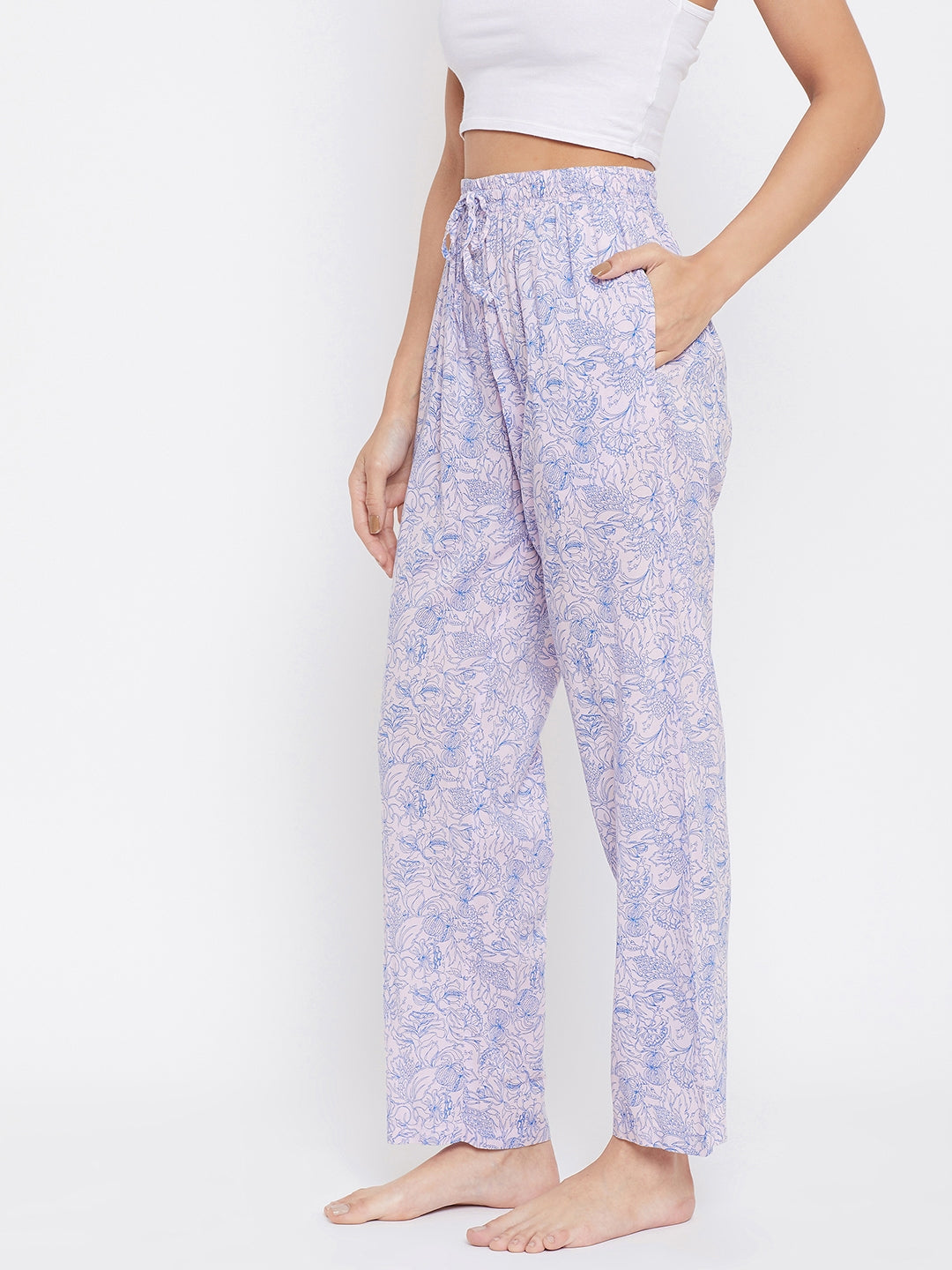 Blue Cotton Lounge Pants - Women Lounge Pants