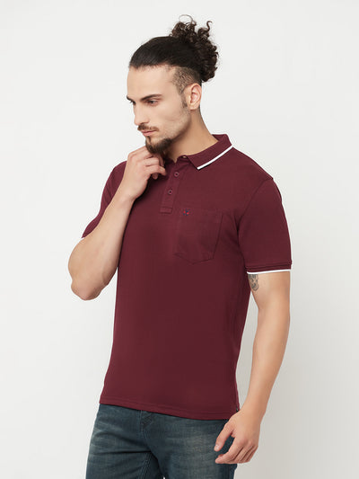 Maroon Polo T-Shirt - Men T-Shirts