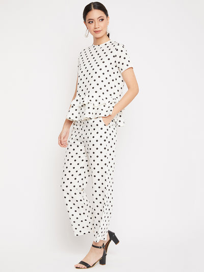 Monochrome Polka Dot Co-ord Set - Women Co-ord Sets