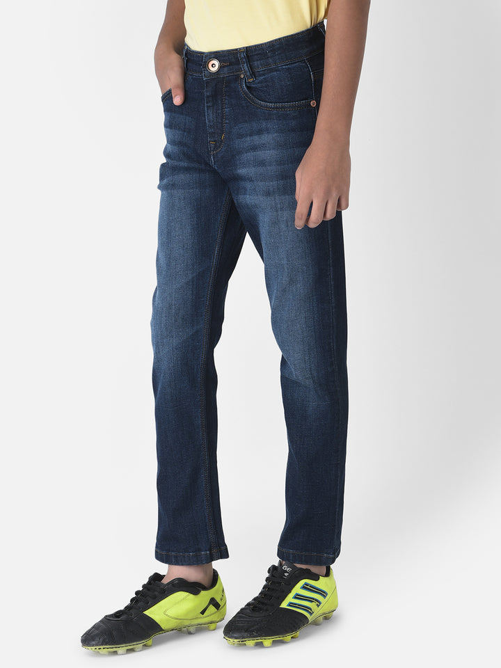 Navy Blue Light Fade Jeans-Boys Jeans-Crimsoune Club