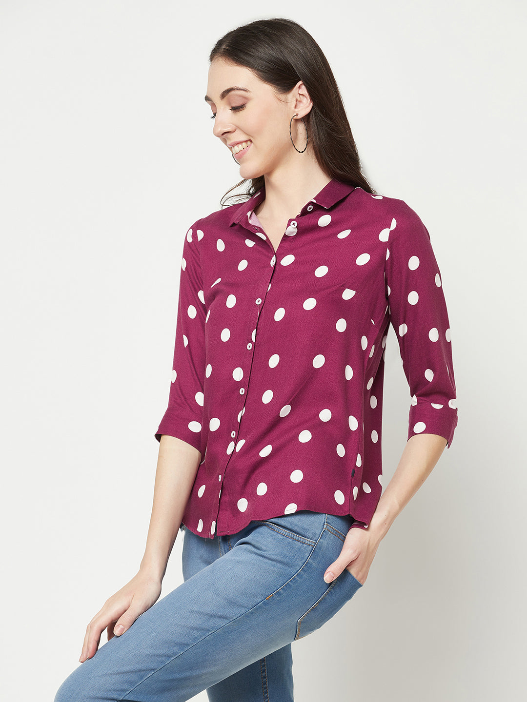  Magenta Polka Dots Shirt