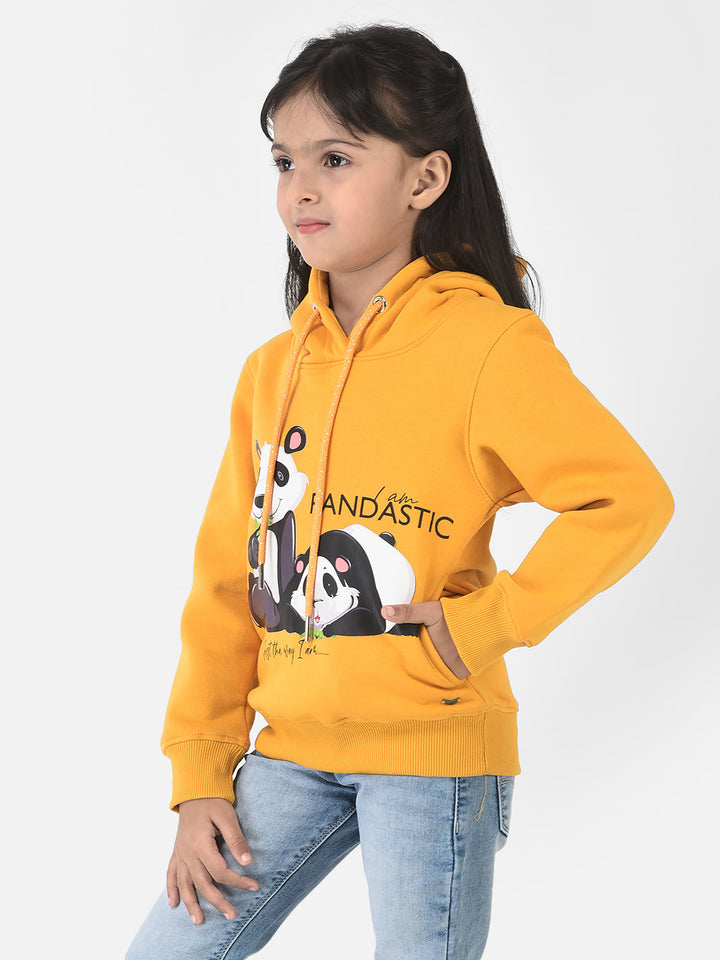 Yellow Sweatshirt with Panda Graphics 