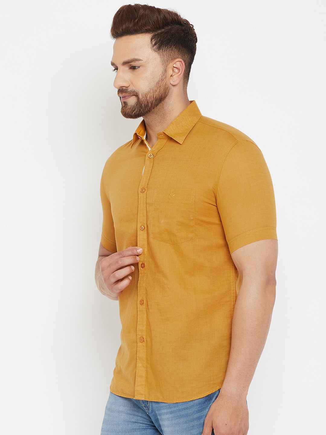 Mustard Slim Fit shirt - Men Shirts