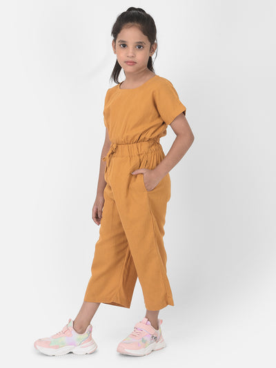 Mustard Capri Jumpsuit - Girls Dungarees