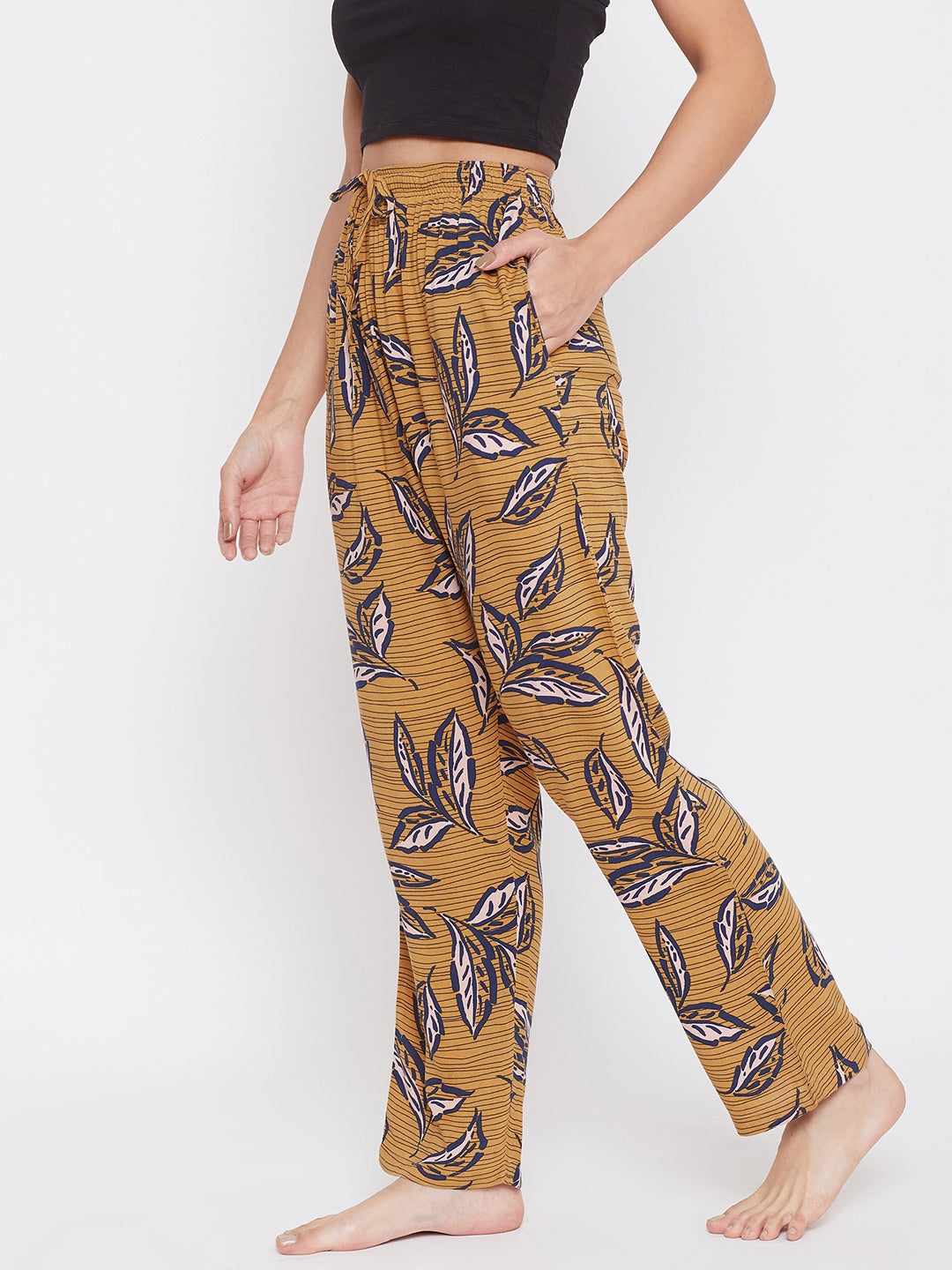 Yellow Floral Lounge Pants - Women Lounge Pants