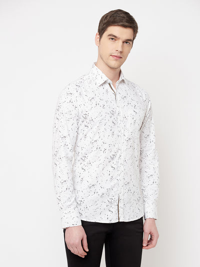 White Floral Shirt - Men Shirts