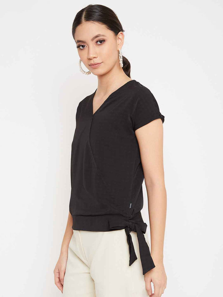 Checks V Neck Top