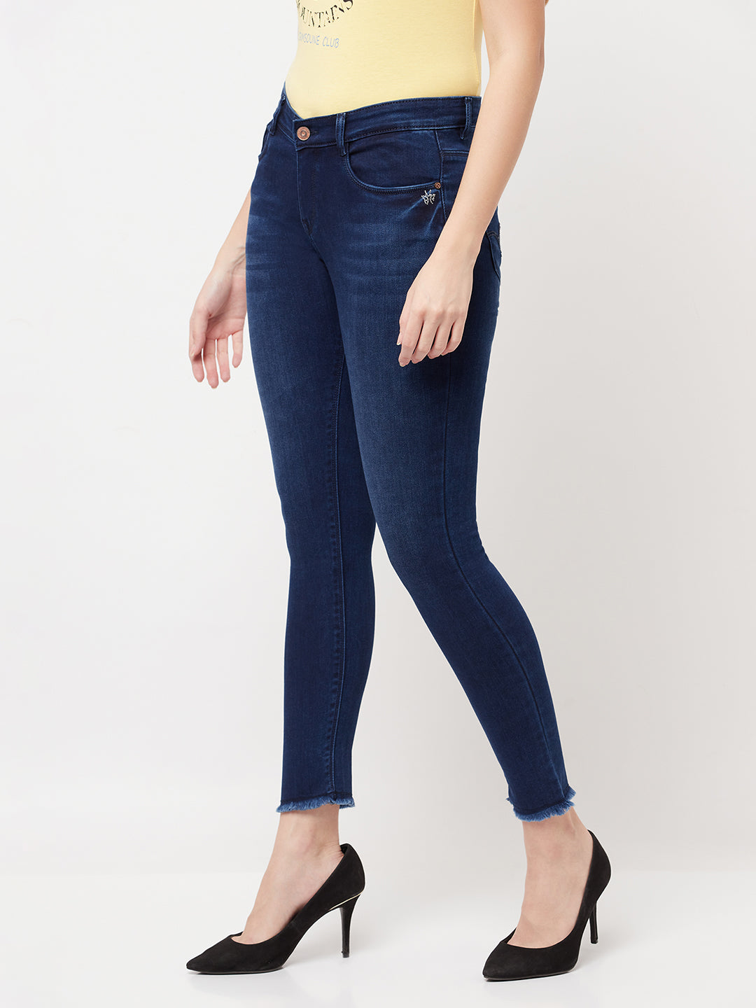 Blue Cropped Jeans - Women Jeans