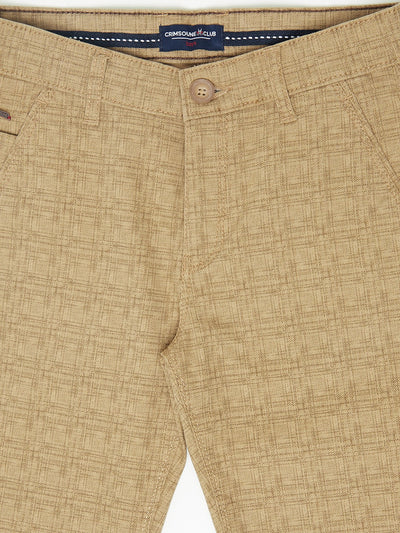 Beige Checked Trousers - Boys Trousers