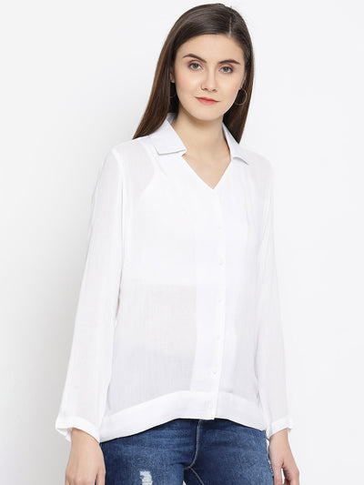 White Casual Top - Women Tops