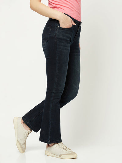  Navy Blue Boot-Cut Jeans 