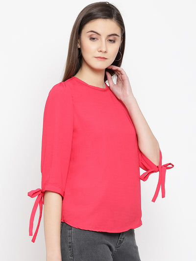 Pink Round Neck Top - Women Tops