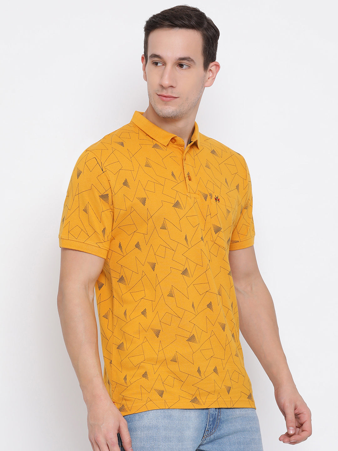 Mustard Printed T-shirt - Men T-Shirts