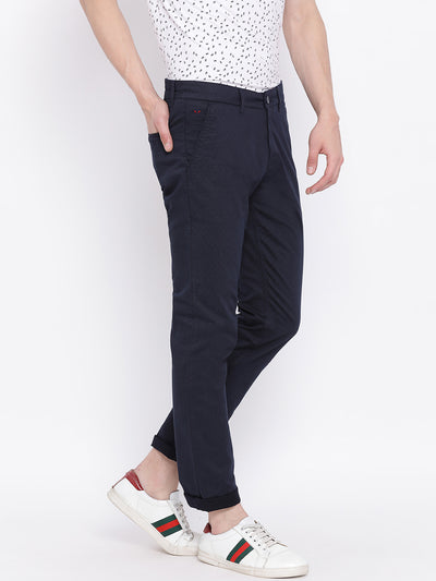 Blue Slim fit Trousers - Men Trousers