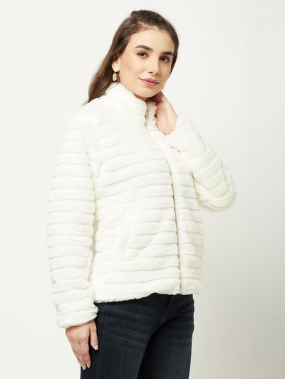   White Faux Fur Jacket
