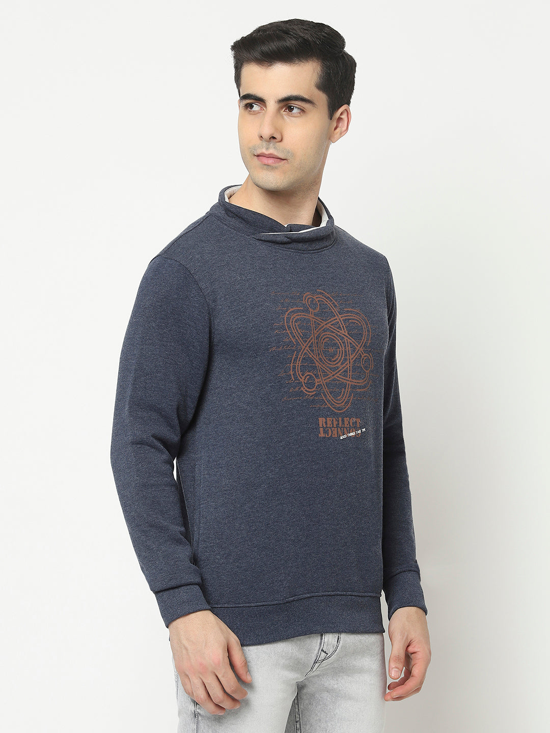  Navy Blue Sweatshirt in Graphic Print