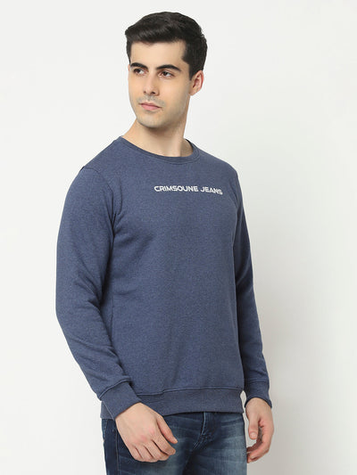  Blue Sweatshirt with Logo Work 