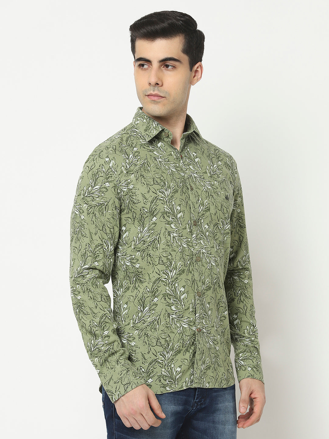  Green Shirt in Floral Print