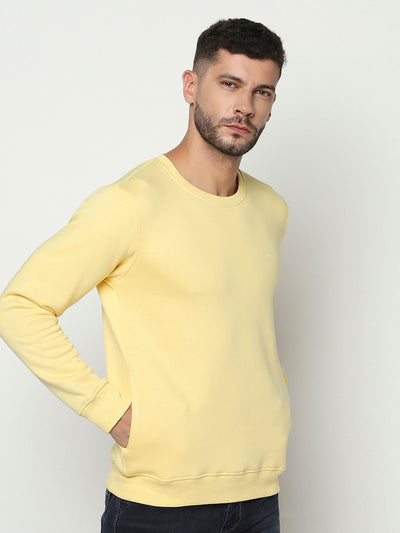 Yellow Logo Sweatshirt-Men Sweatshirts-Crimsoune Club