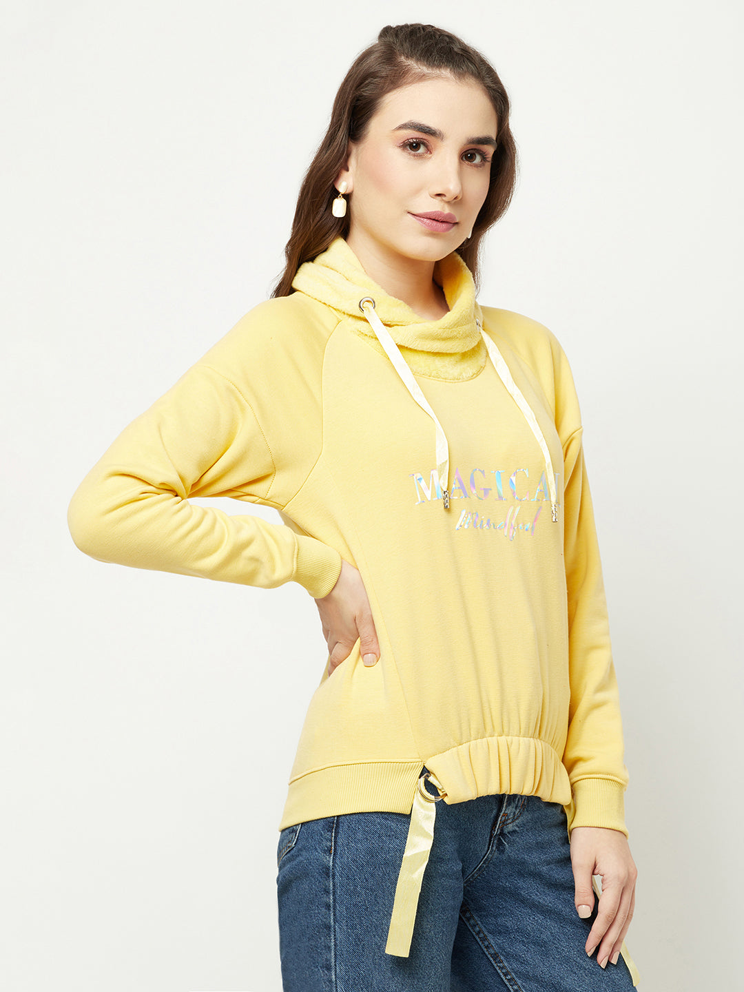  Yellow Typographic Sweatshirt 