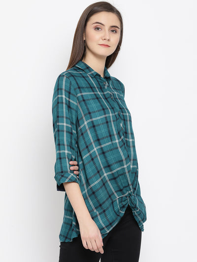 Green Checked Shirt - Women Shirts