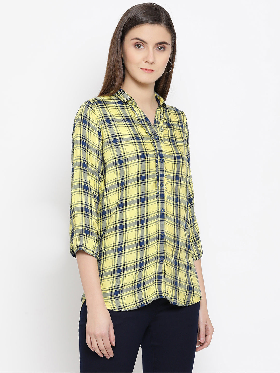 Checked Button up Shirt - Women Shirts