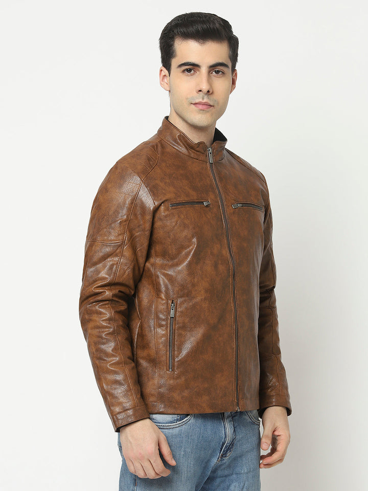  Brown Jacket in Tie and Dye Print