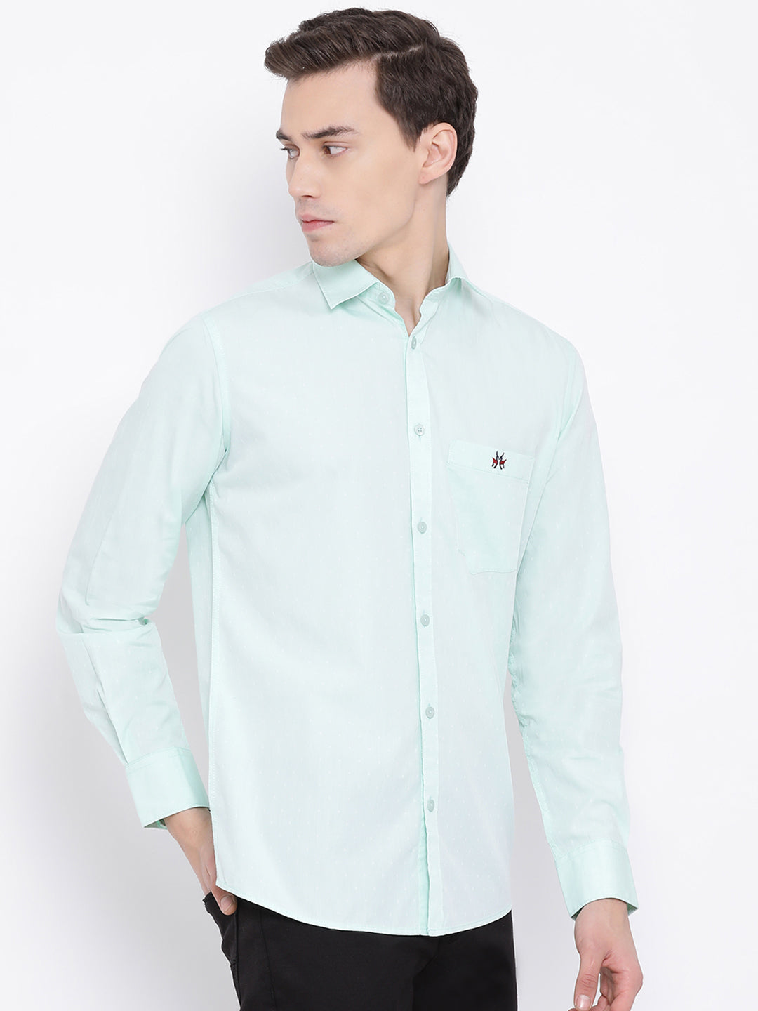 Green Full Sleeves Slim Fit shirt - Men Shirts