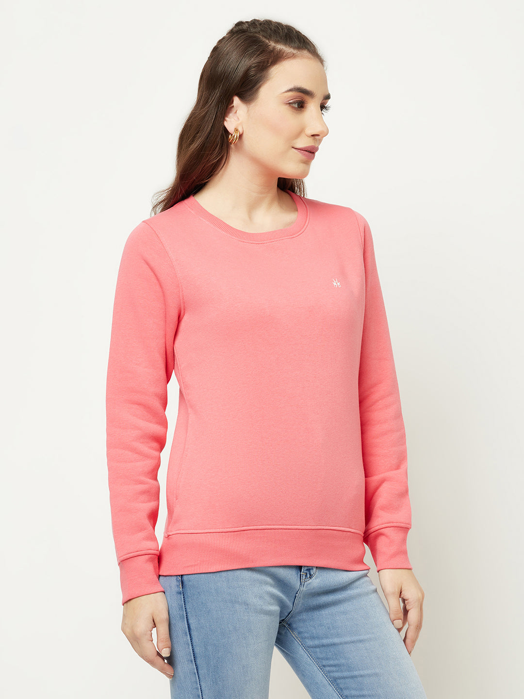  Coral Pink Typographic Sweatshirt 