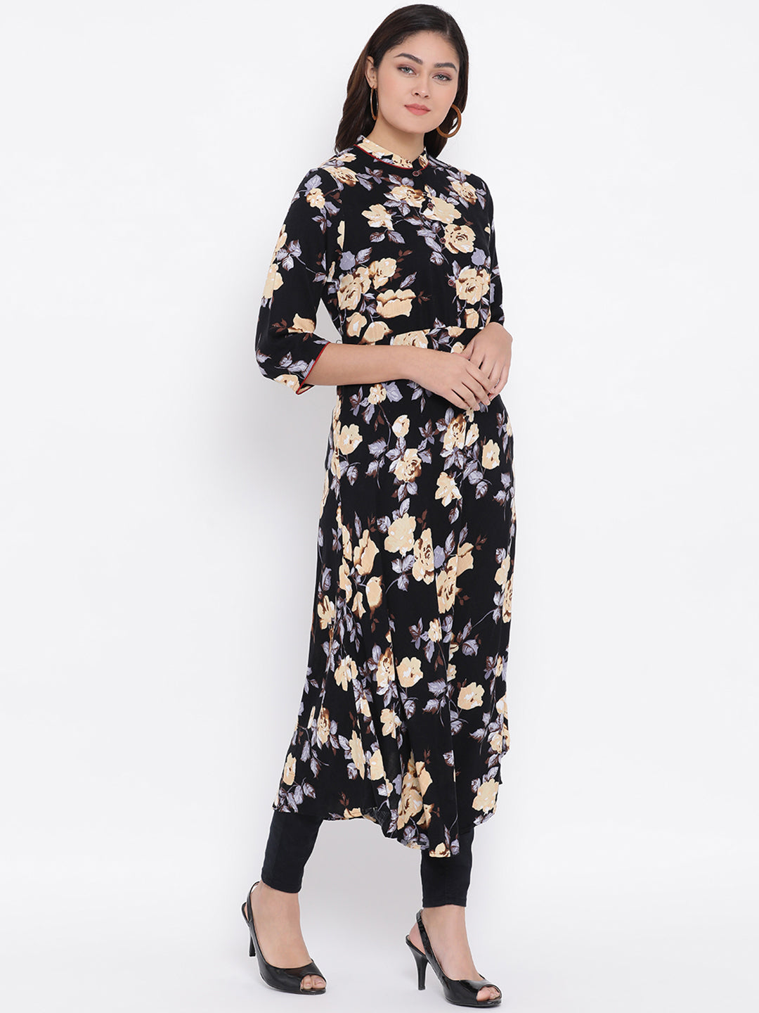 Floral Print Long Kurta - Women Kurtas