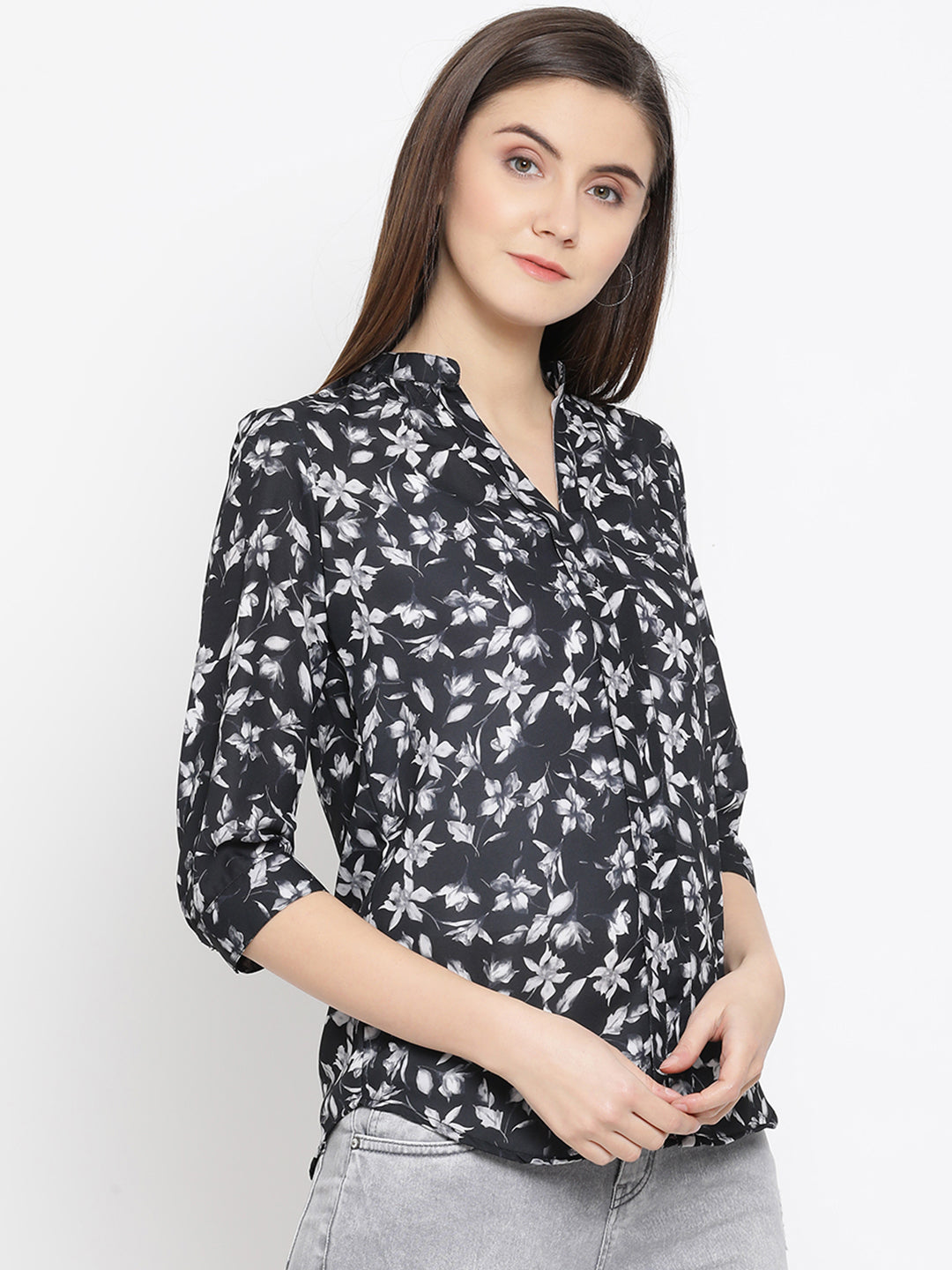 Black Floral Top - Women Tops