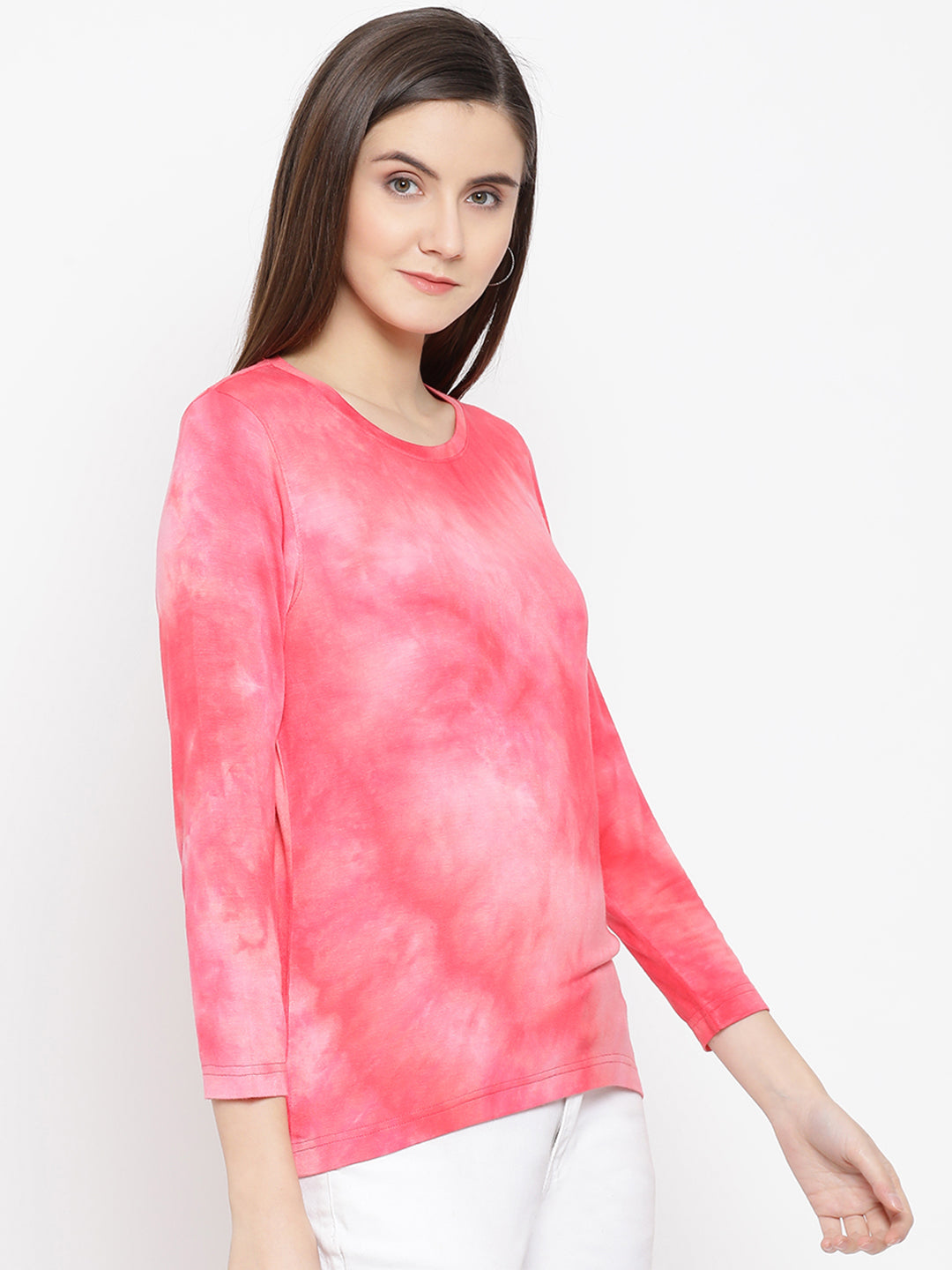 Pink Round Neck T-Shirt - Women T-Shirts