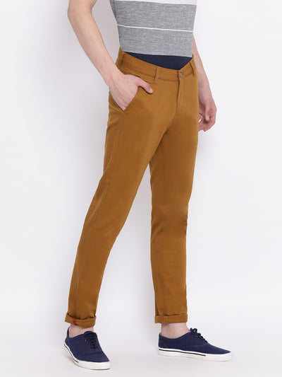 Brown Slim Fit Trousers - Men Trousers