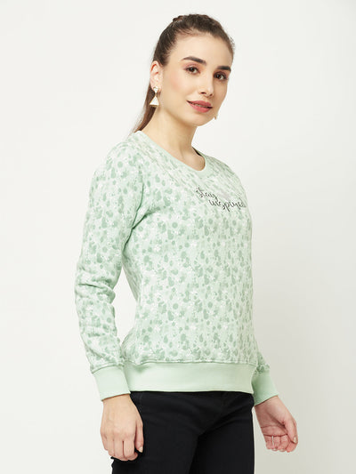  Mint Green Abstract Sweatshirt