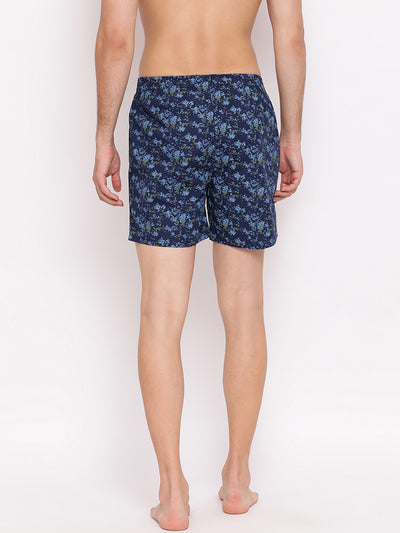 Navy Blue Printed Boxer - Men Boxers