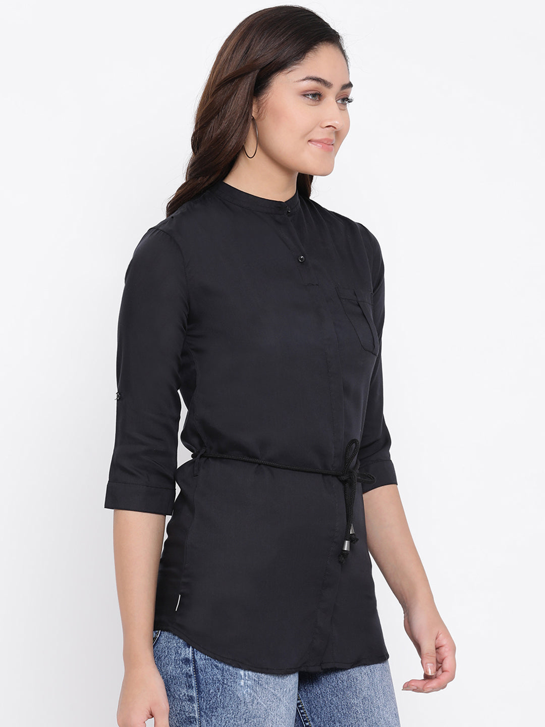 Clinched Waist Top - Women Shirts