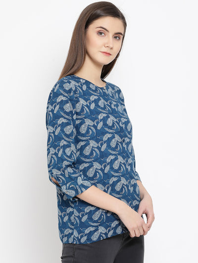 Blue Floral Top - Women Tops