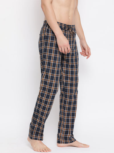 Brown Checked Comfort Fit Lounge Pants - Men Lounge Pants